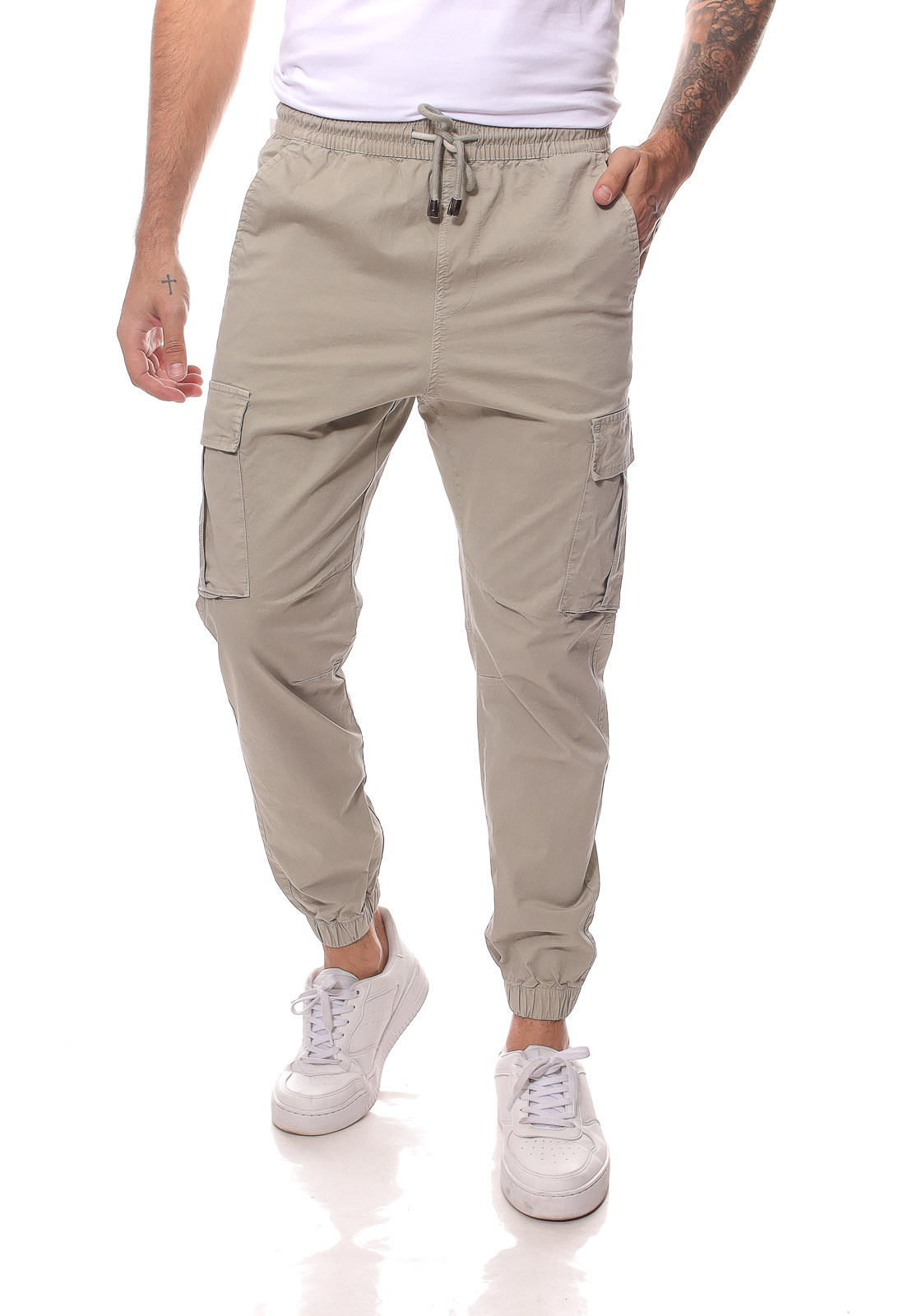 calça jogger masculina bege