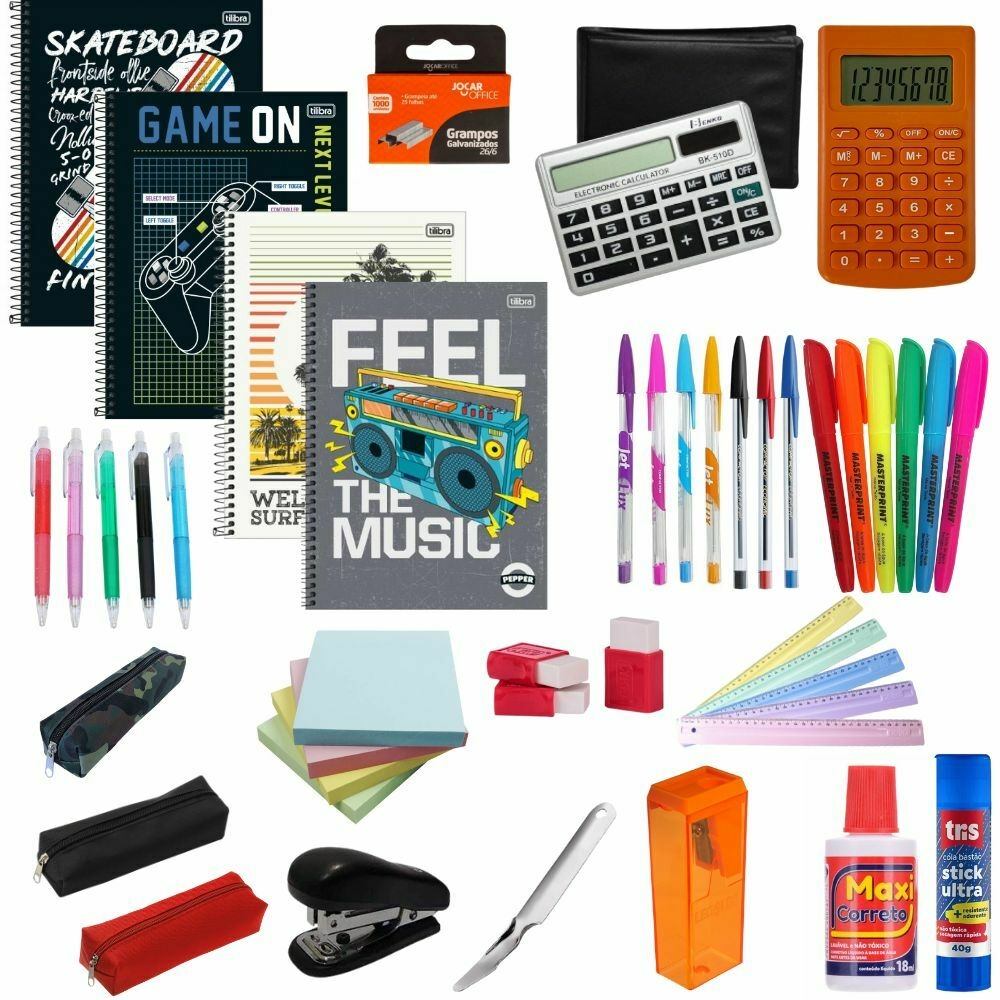 material escolar para faculdade masculina