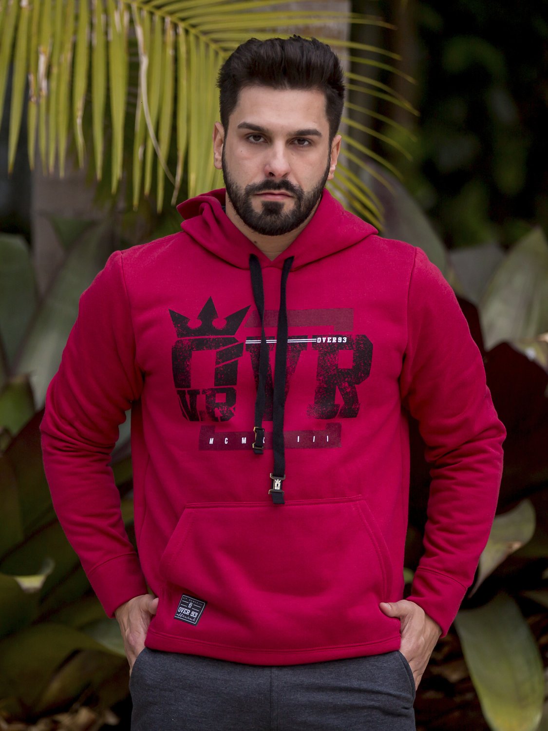 moletom masculino gola redonda bordô