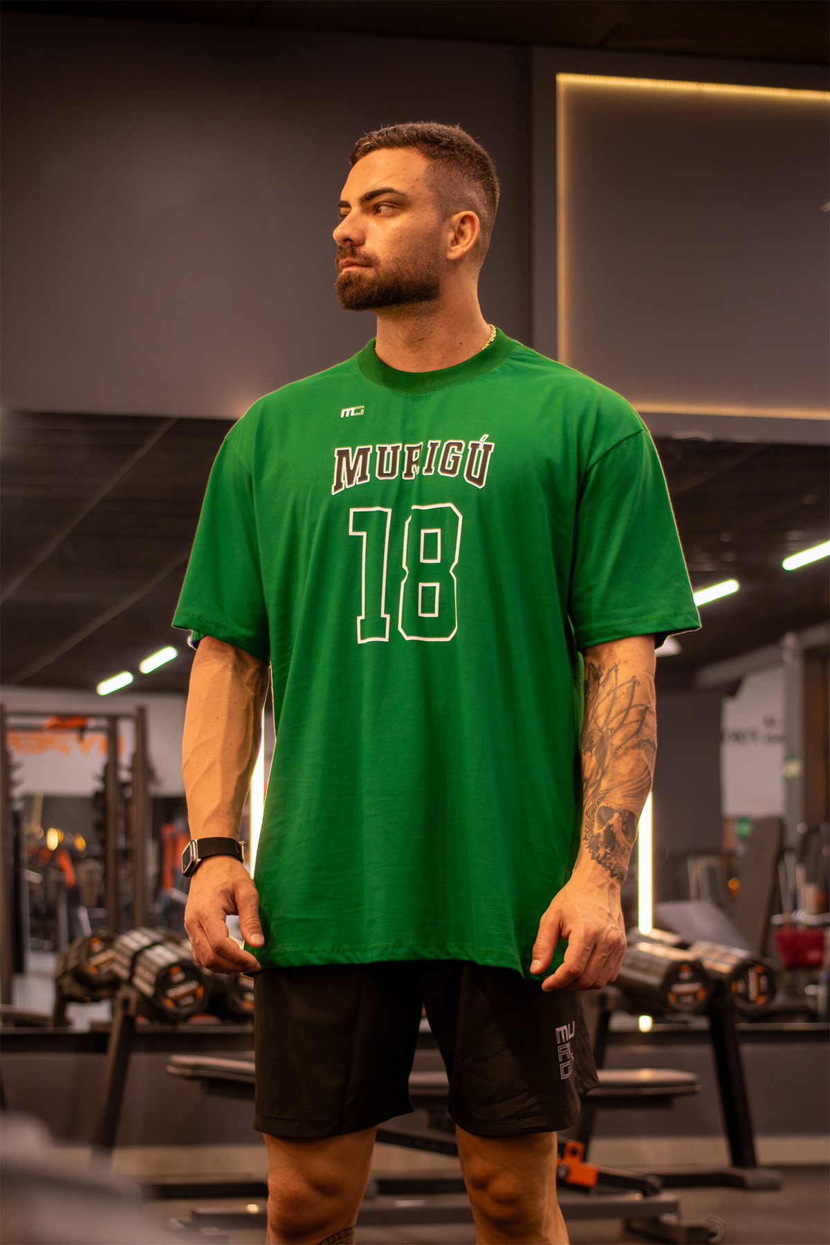 camiseta masculina oversized academia