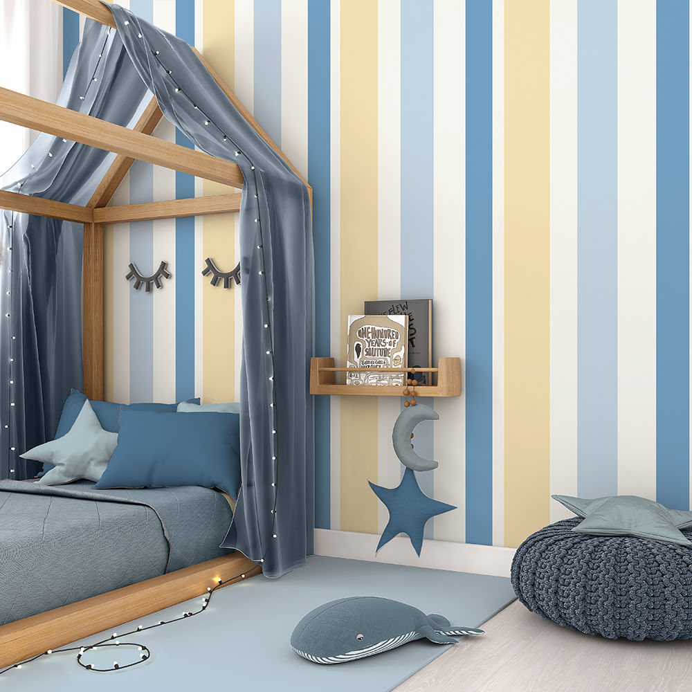 papel de parede tijolinho quarto masculino