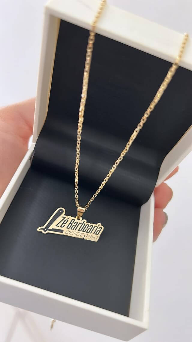 pingente ouro 18k masculino personalizado com foto