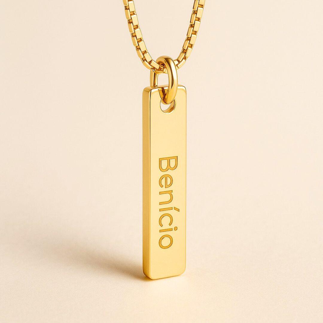 corrente masculina com pingente personalizado