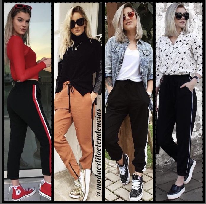 tênis esportivo com calça jogger