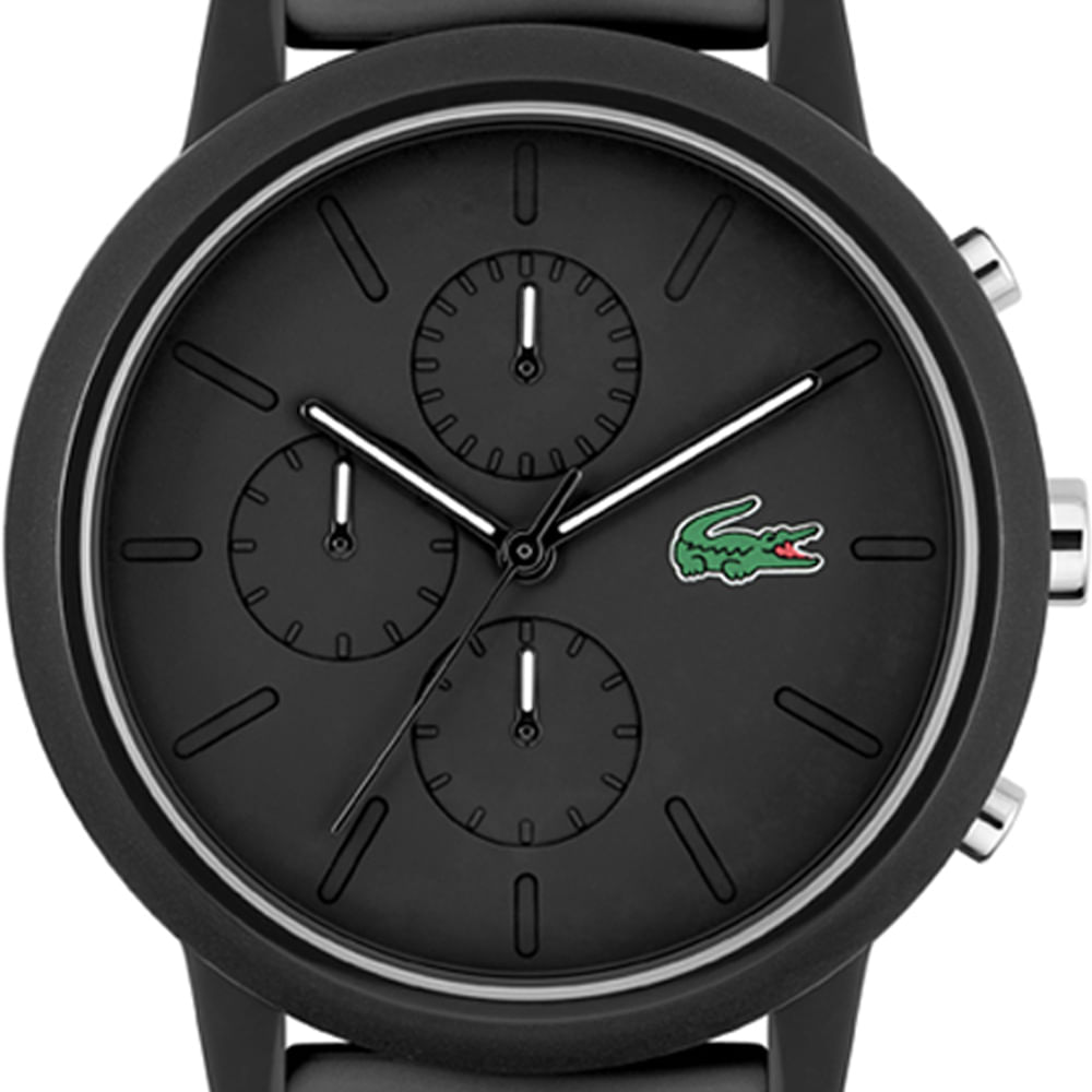 relógio lacoste masculino preto borracha