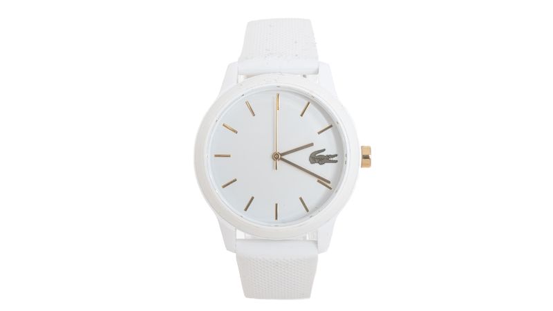 relogio lacoste masculino branco pulseira de couro