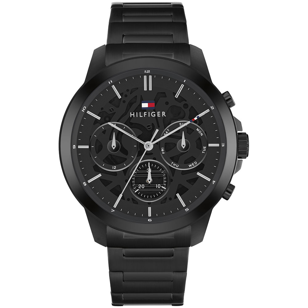 relógio masculino Tommy Hilfiger preto e dourado