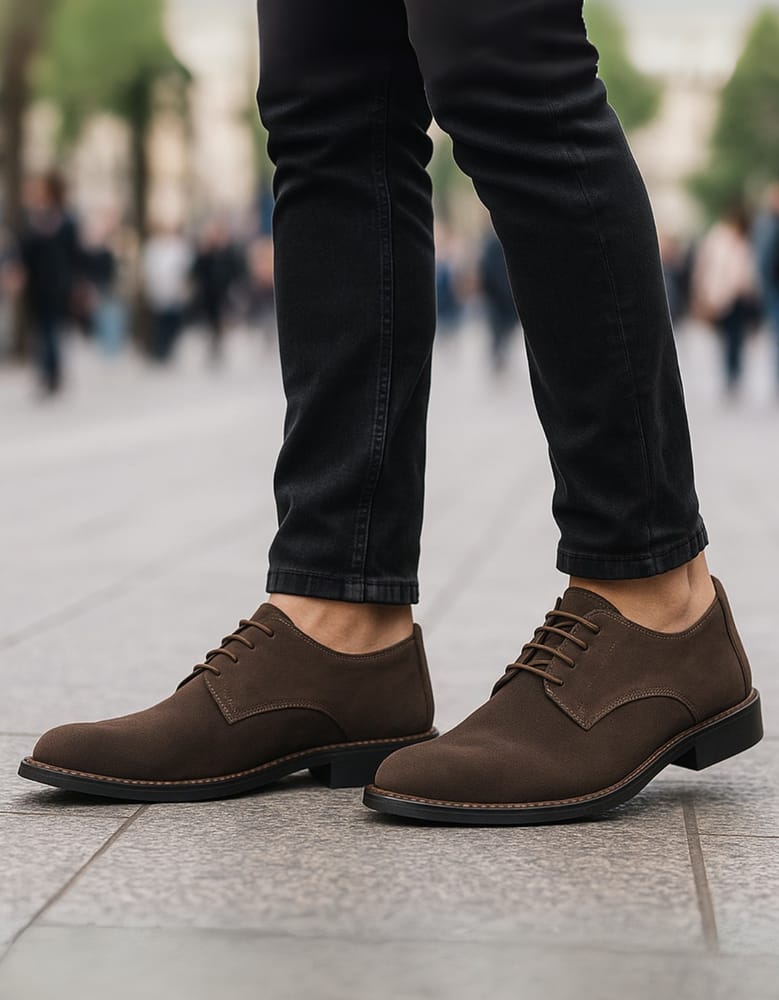 sapato social masculino camurça