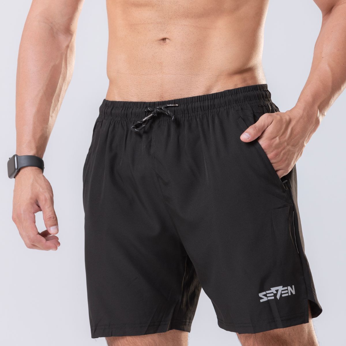 short masculino tactel com elastano