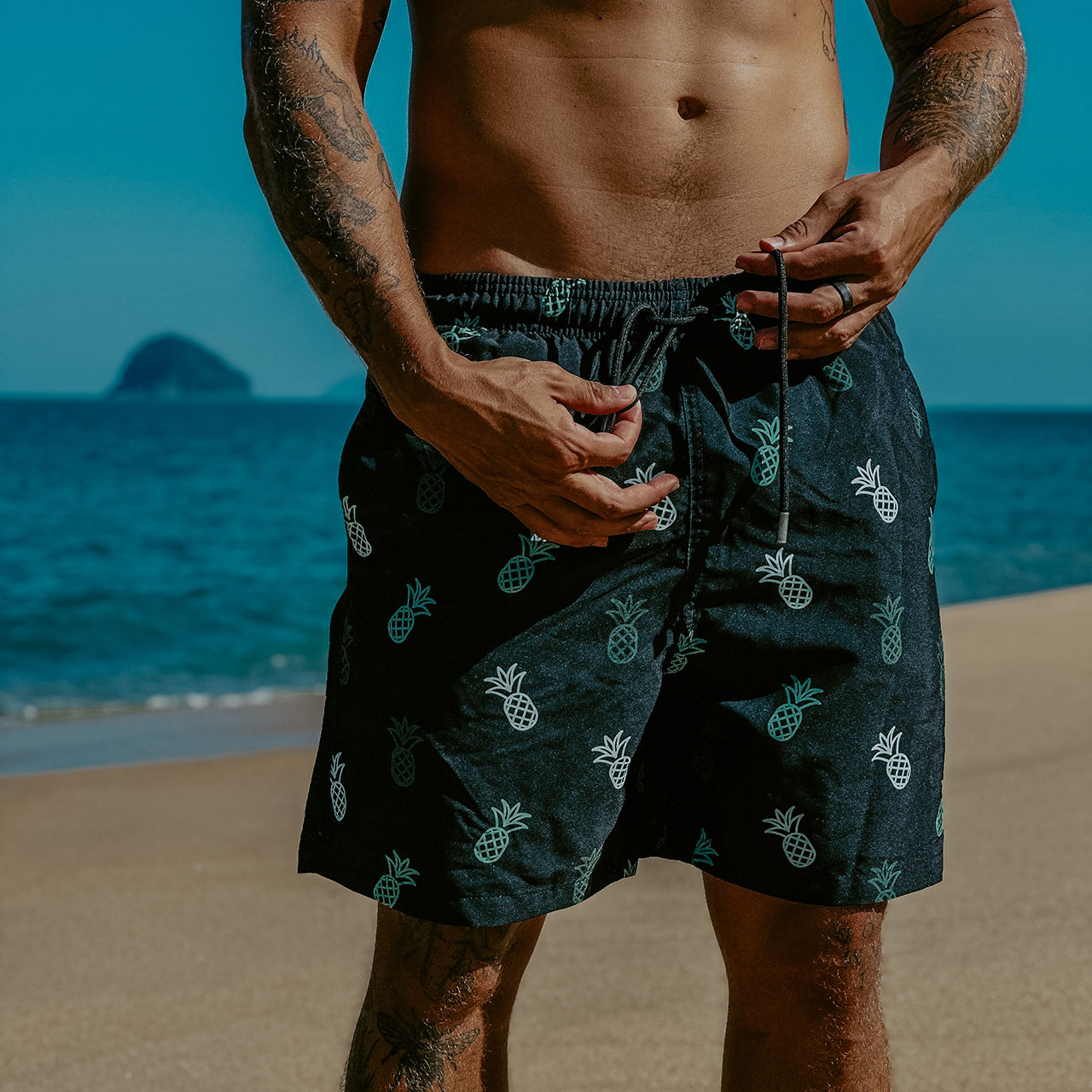bermuda de praia masculina curta