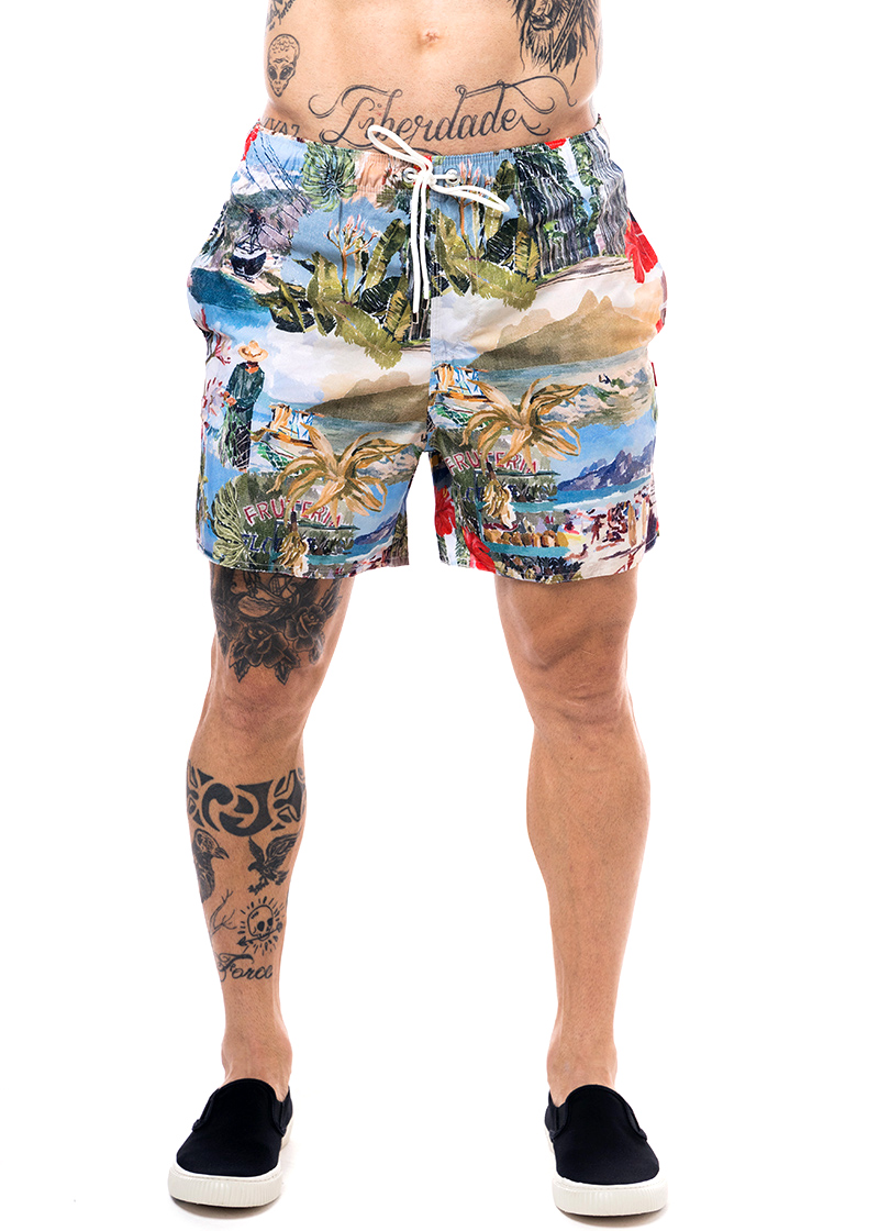 short praia masculino reserva estampado