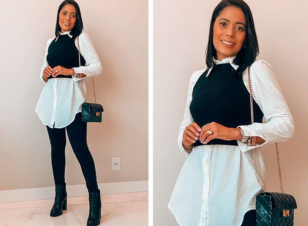 combinar camisa e vestido