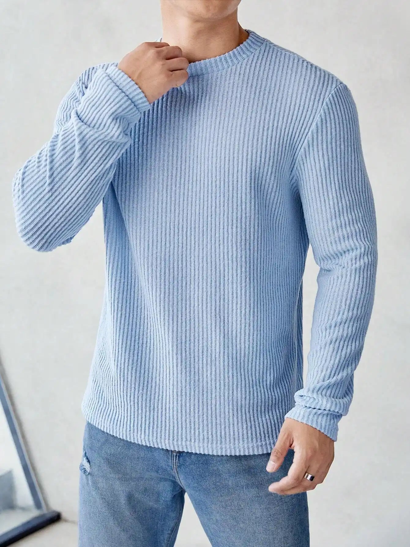 suéter masculino listrado moderno