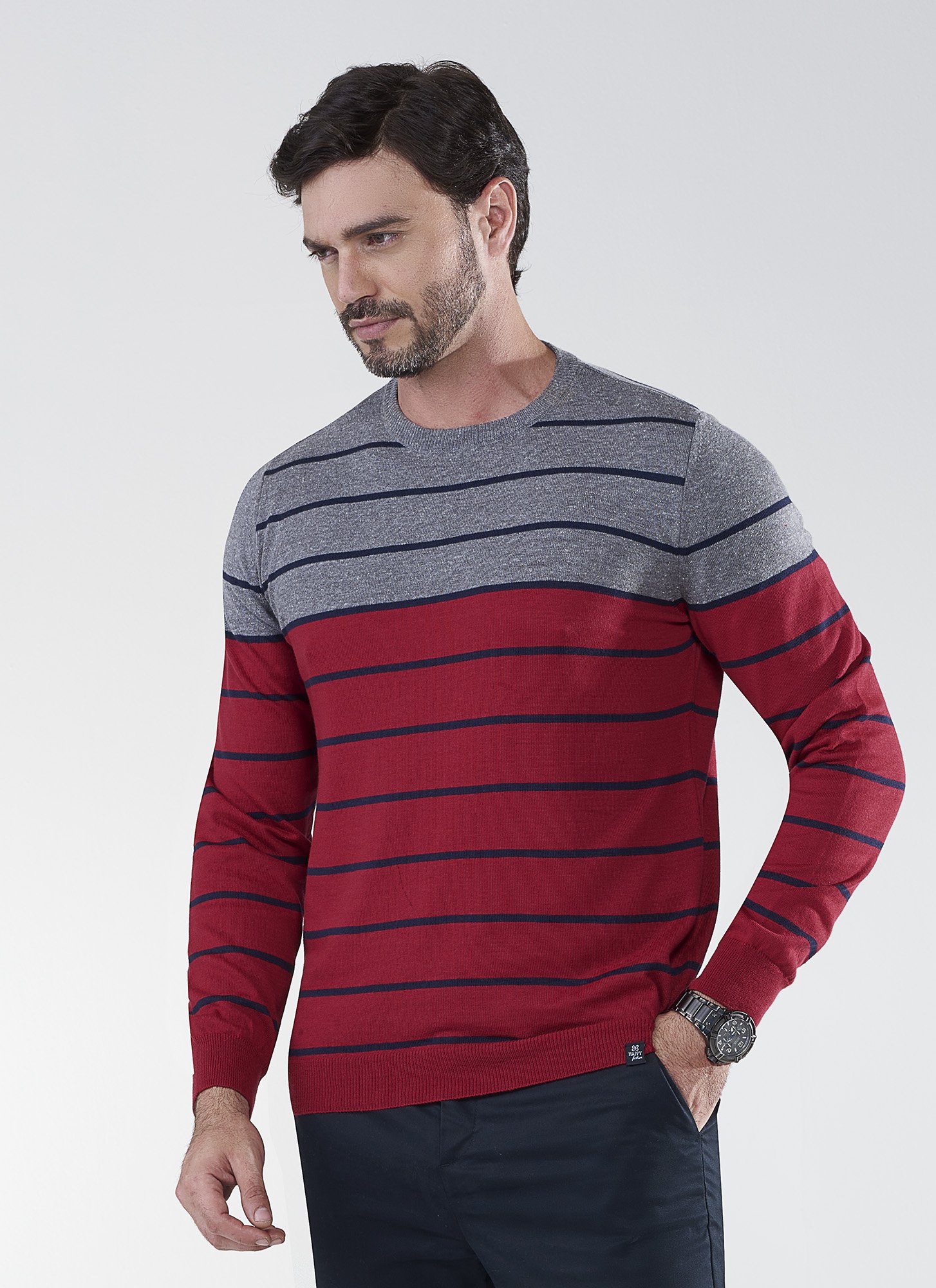suéter masculino com zíper estampado