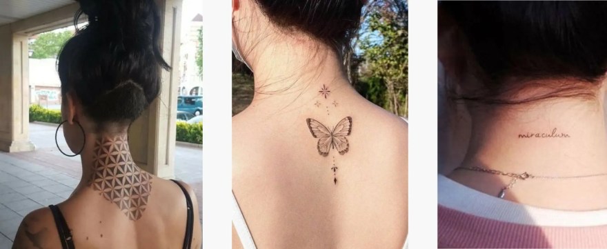 tatuagem delicada nuca