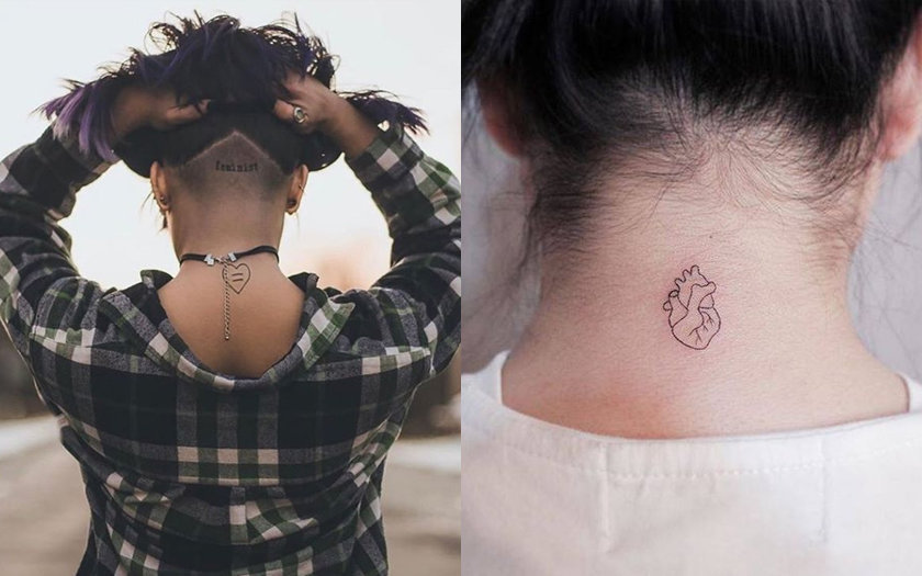 tatuagem escrita nuca