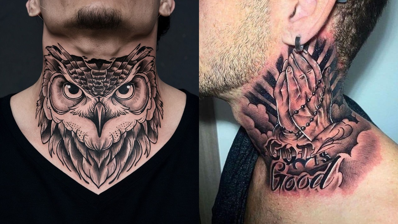 tatuagem escrita pescoço