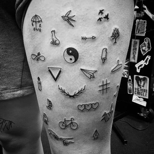tatuagem de natureza masculina minimalista