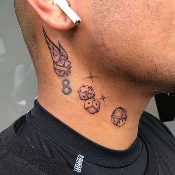 ideias tatuagem pescoço discreta homem