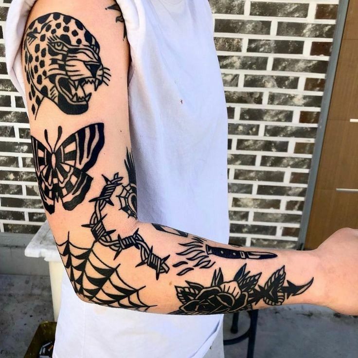 tatuagem old school tigre braço