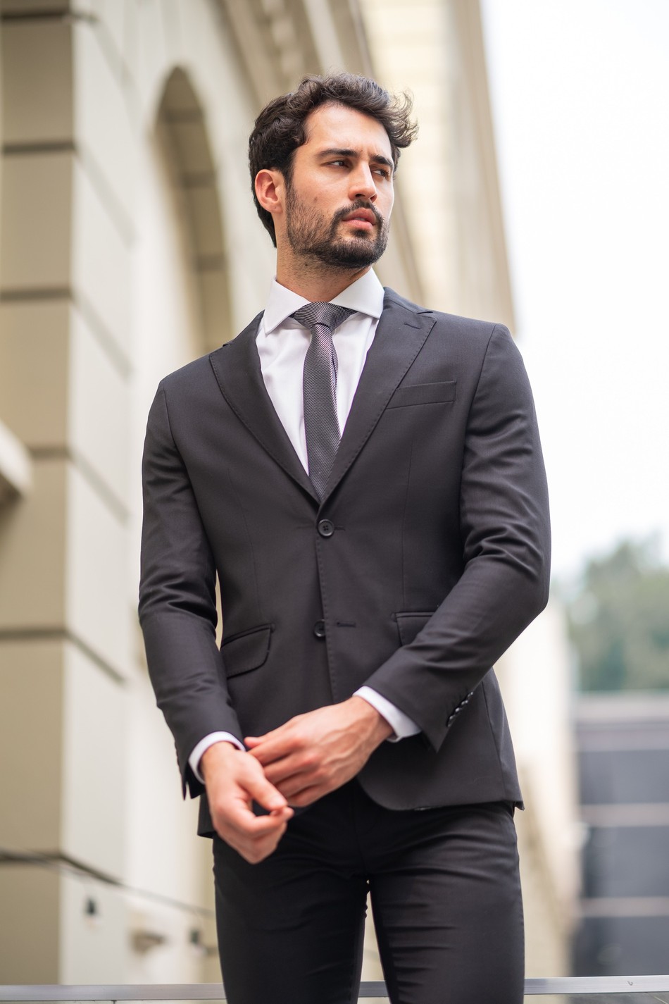 terno preto slim fit