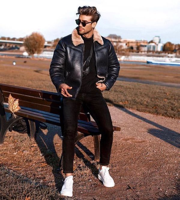 jaqueta biker masculina
