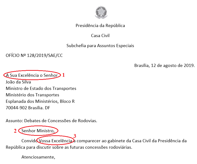 uso de vossa senhoria com homem